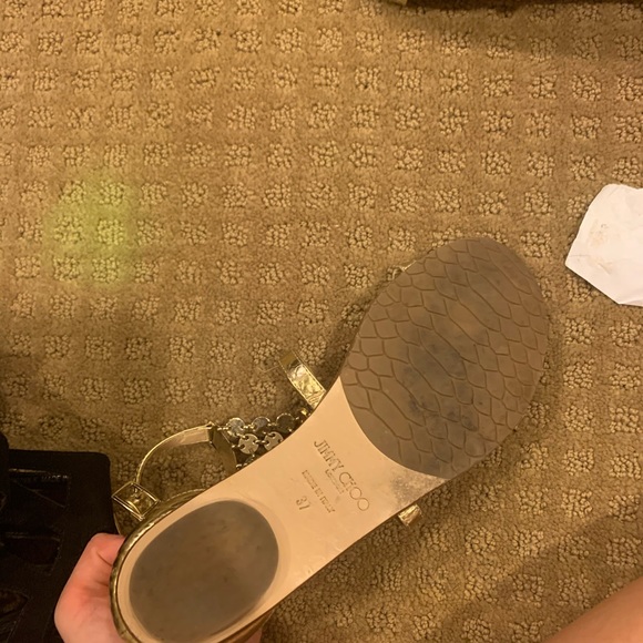 Jimmy Choo Wyatt Metallic Sandal - Picture 7 of 16
